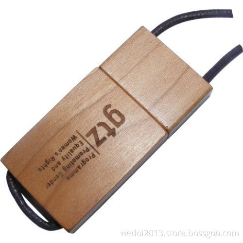 Novelty Promotional Wooden USB with Lanyard (WY-W28)